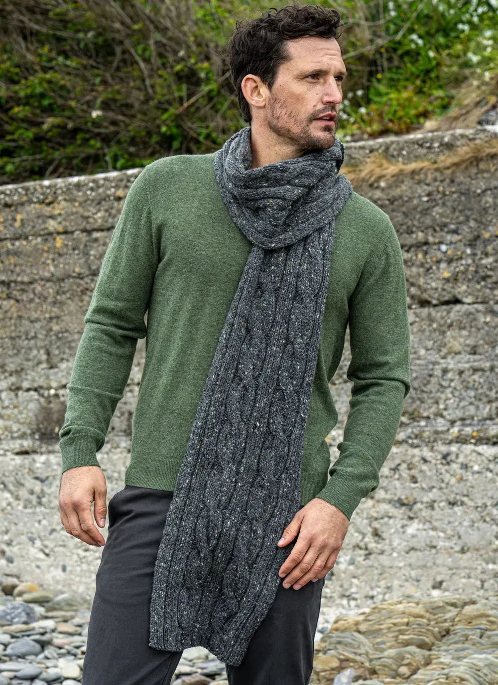 Fisherman Donegal Cable Scarf